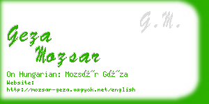 geza mozsar business card